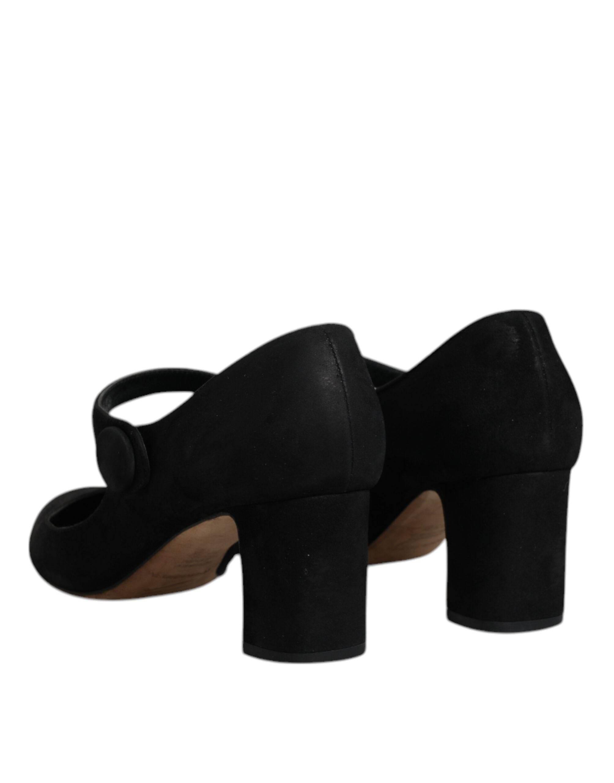 Dolce & Gabbana Black Suede Leather KEIRA Heels Pumps Shoes - Hilstor