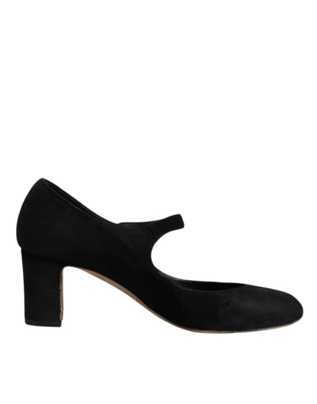 Dolce & Gabbana Black Suede Leather KEIRA Heels Pumps Shoes - Hilstor