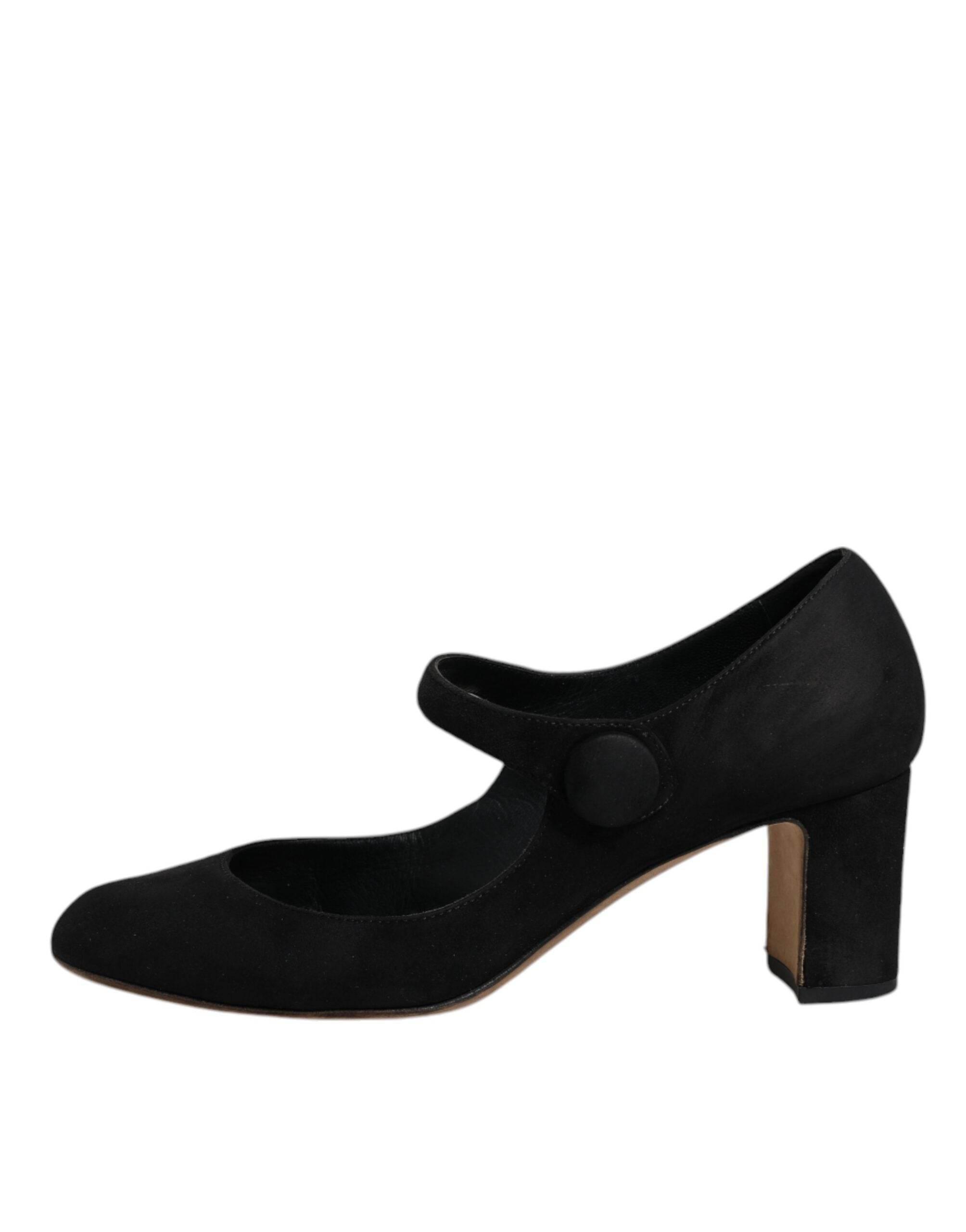 Dolce & Gabbana Black Suede Leather KEIRA Heels Pumps Shoes - Hilstor