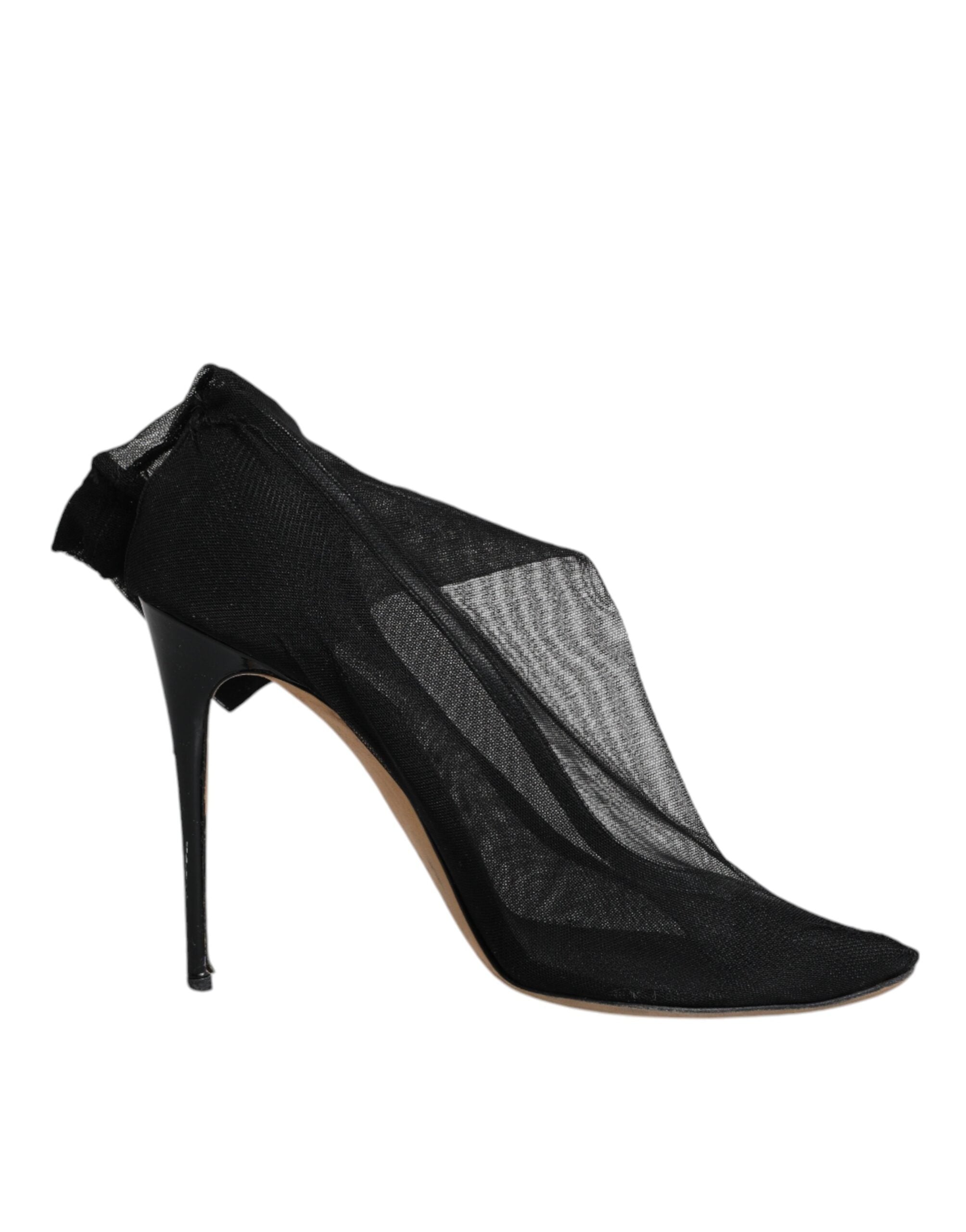 Dolce &amp; Gabbana Svarta Nylon Stretch Mesh Strumpkängor Skor