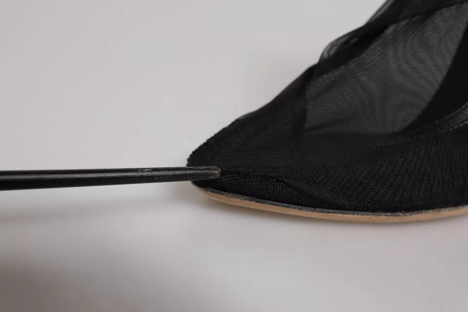 Dolce &amp; Gabbana Svarta Nylon Stretch Mesh Strumpkängor Skor