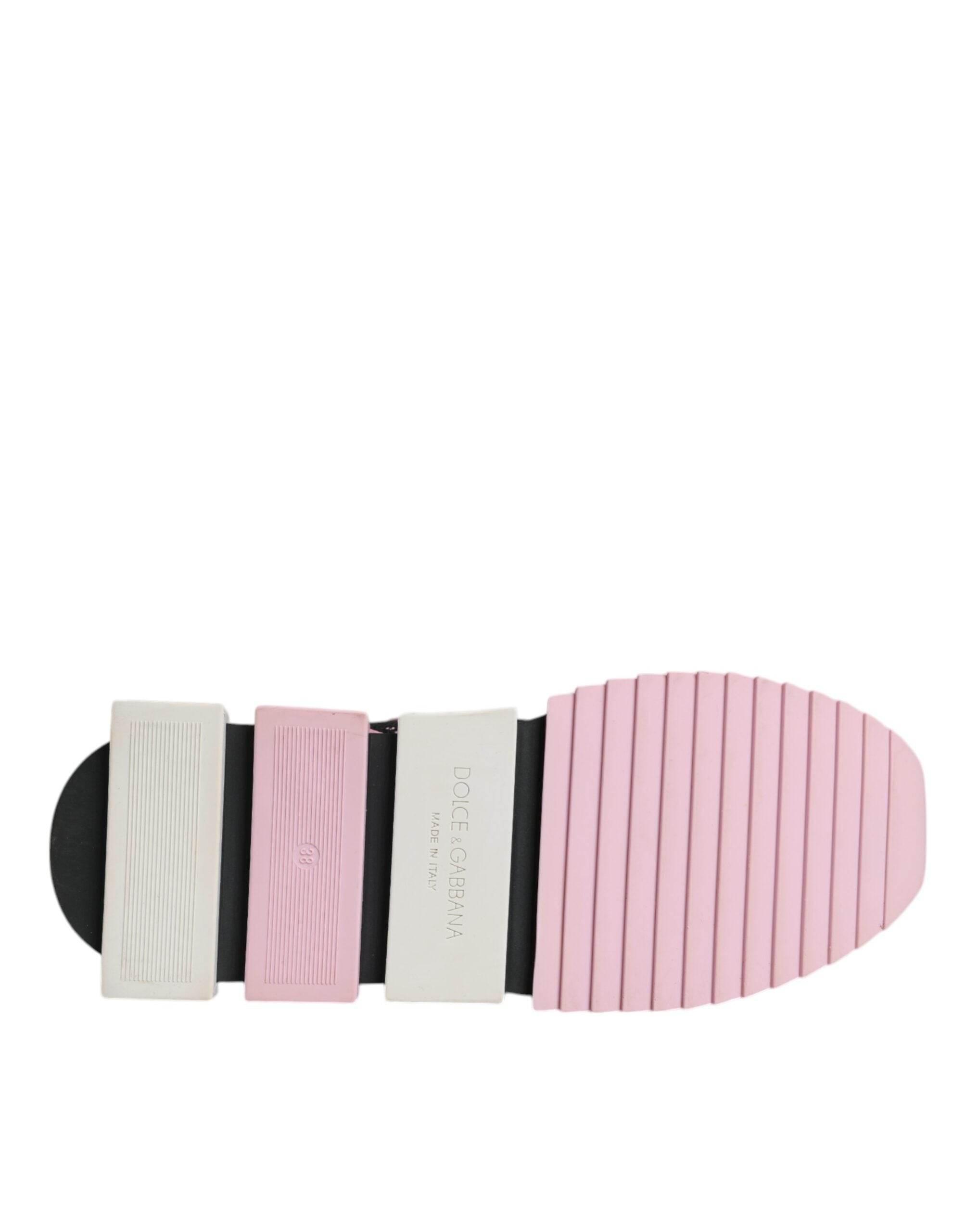 Dolce & Gabbana Black Pink SORRENTO Sport Stretch Sneakers Shoes - Hilstor