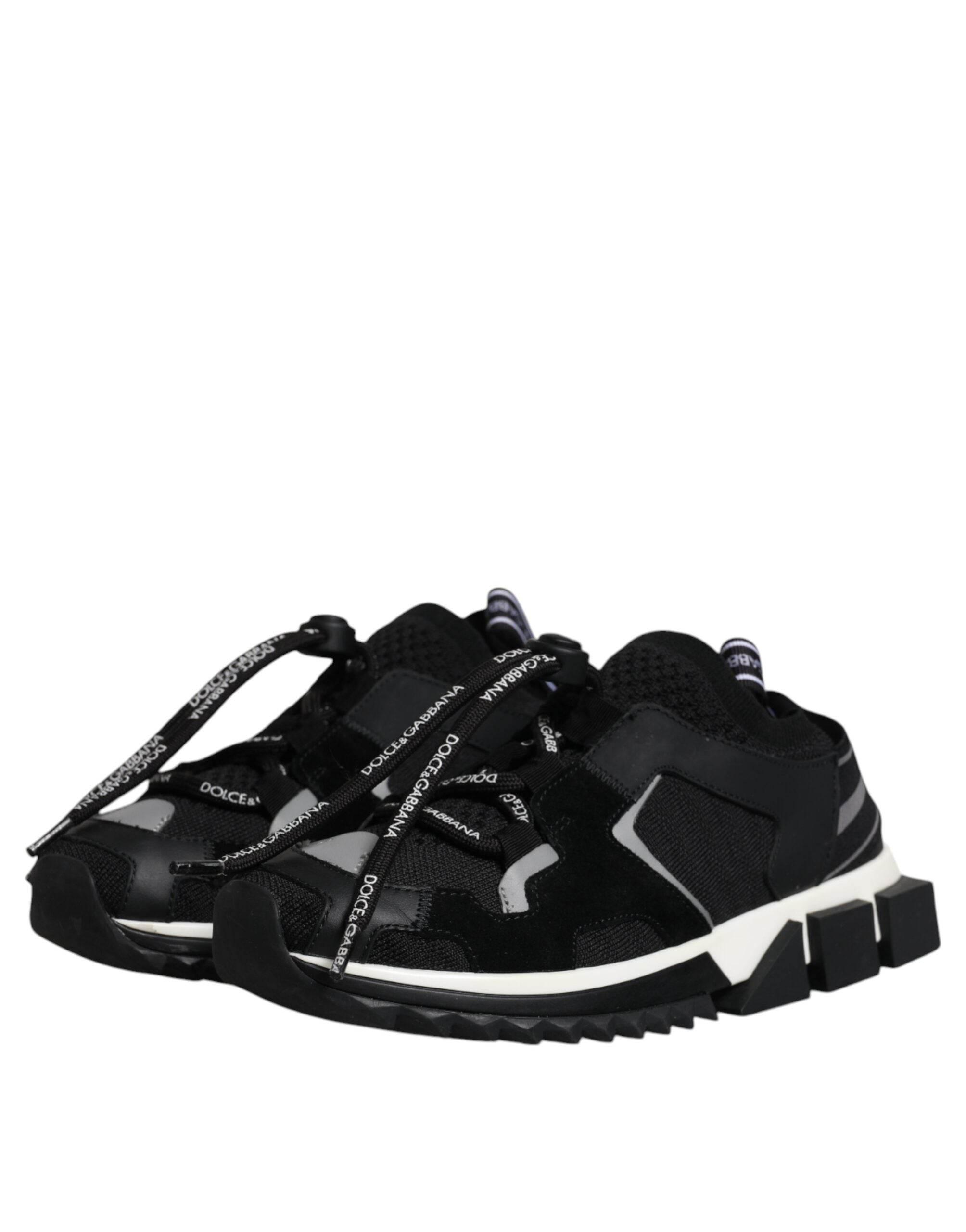 Dolce & Gabbana Black White Logo Sorrento Sneakers Shoes - Hilstor