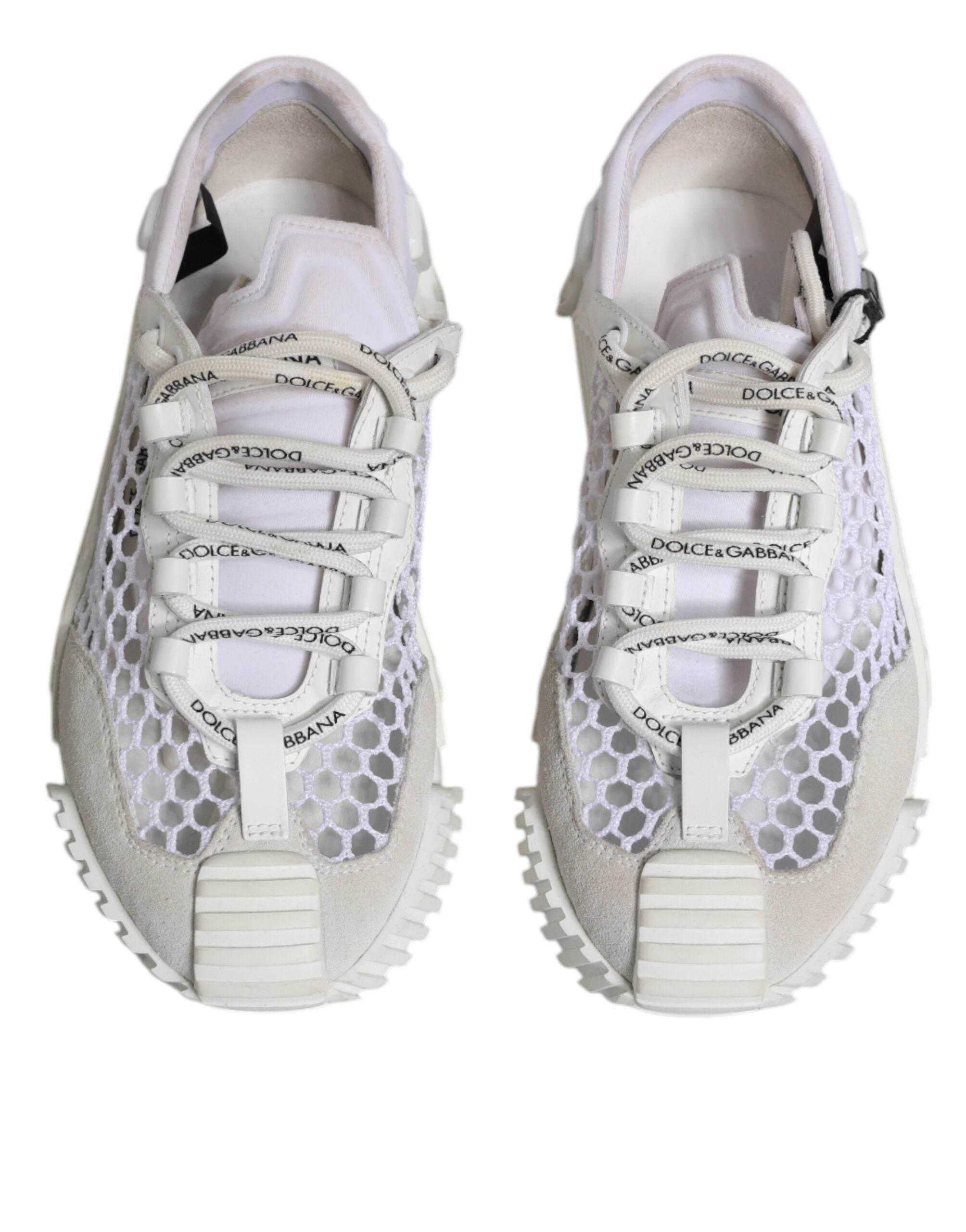 Dolce & Gabbana White Mesh NS1 Low Top Sports Sneaker Shoes - Hilstor