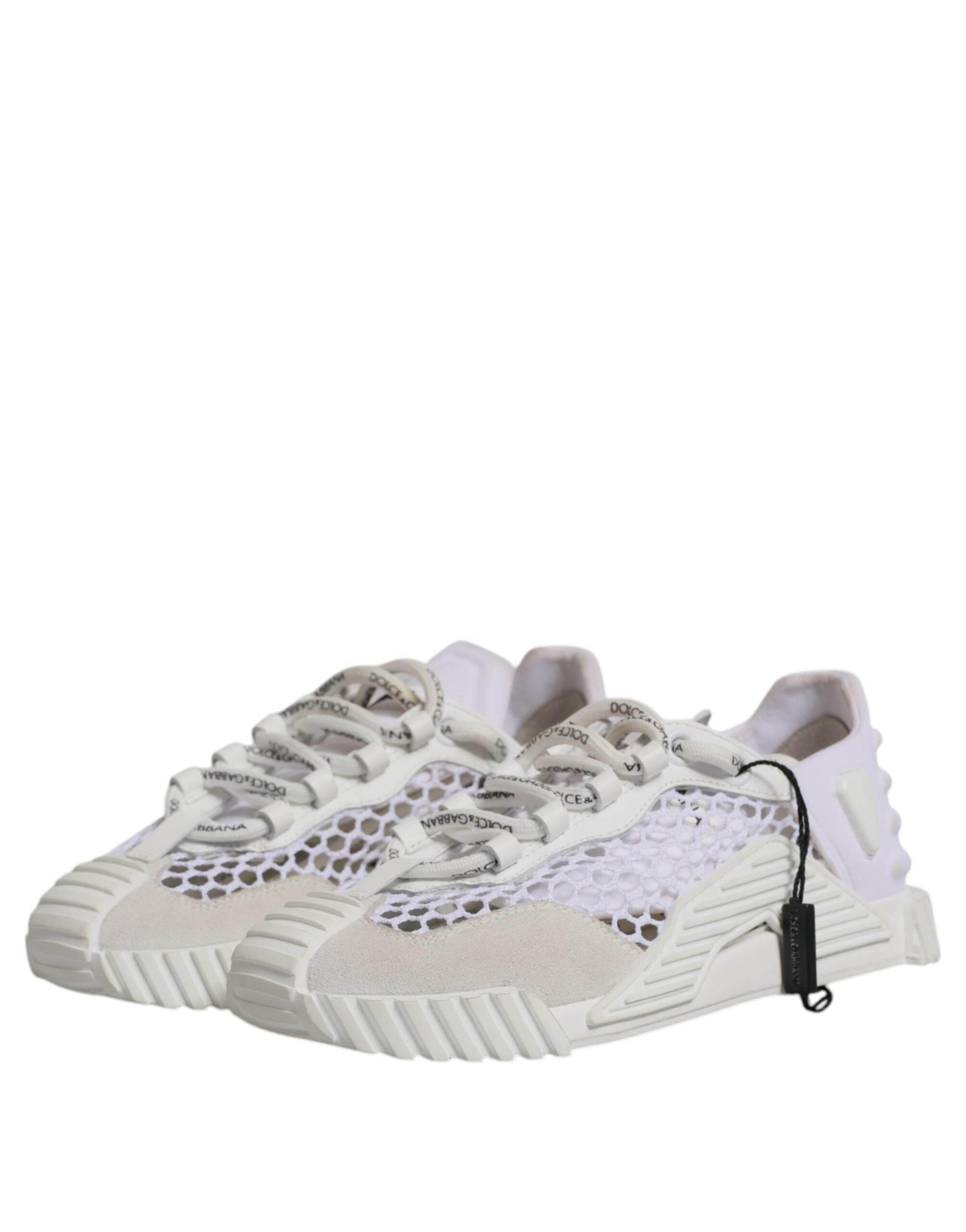 Dolce & Gabbana White Mesh NS1 Low Top Sports Sneaker Shoes - Hilstor