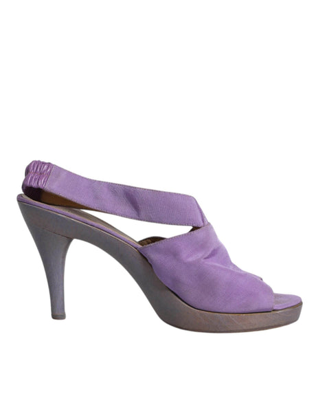 Dolce & Gabbana Purple Platform Slingback Heels Sandals Shoes - Hilstor
