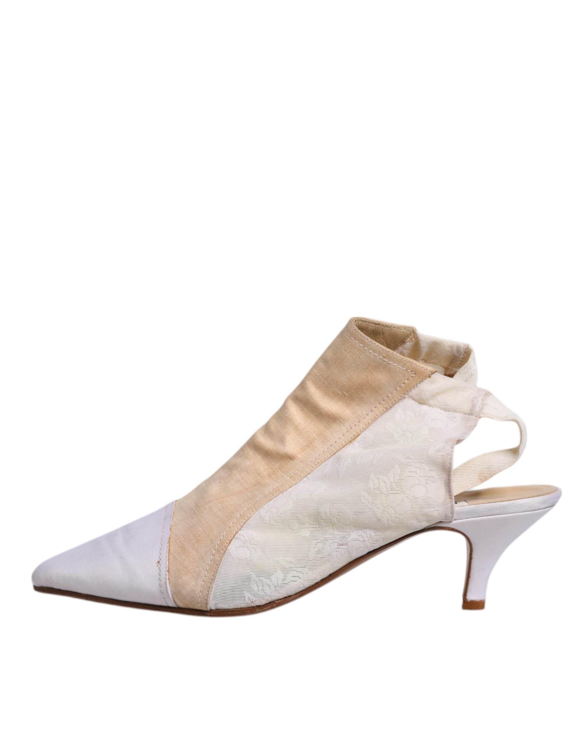 Dolce & Gabbana Multicolor Patchwork Heels Slingback Shoes - Hilstor