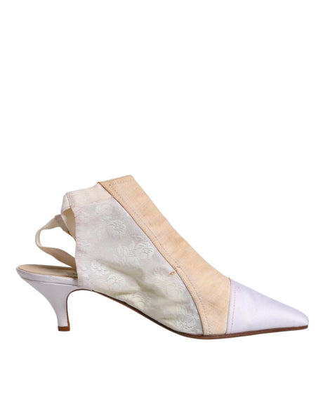 Dolce & Gabbana Multicolor Patchwork Heels Slingback Shoes - Hilstor