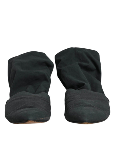 Dolce & Gabbana Green Cotton Sock Style Ankle Boots Shoes - Hilstor