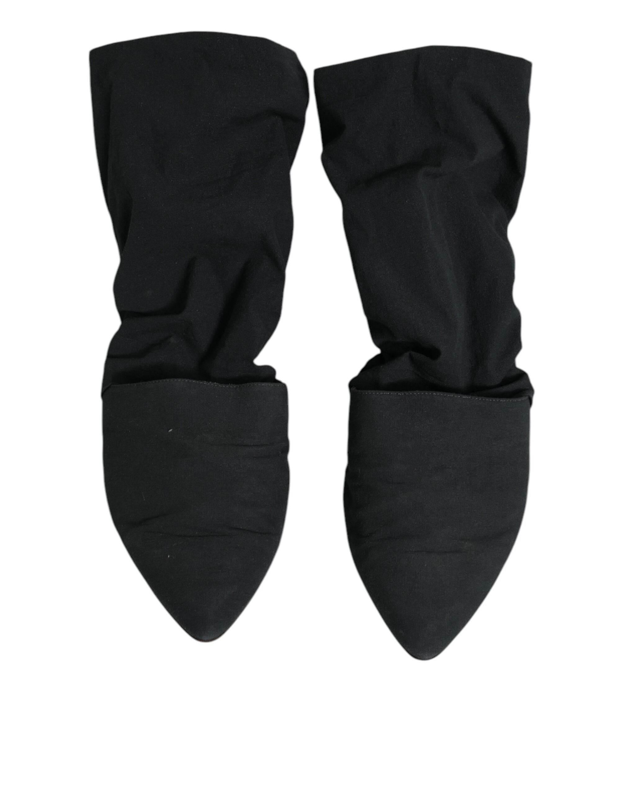 Dolce & Gabbana Green Cotton Sock Style Ankle Boots Shoes - Hilstor