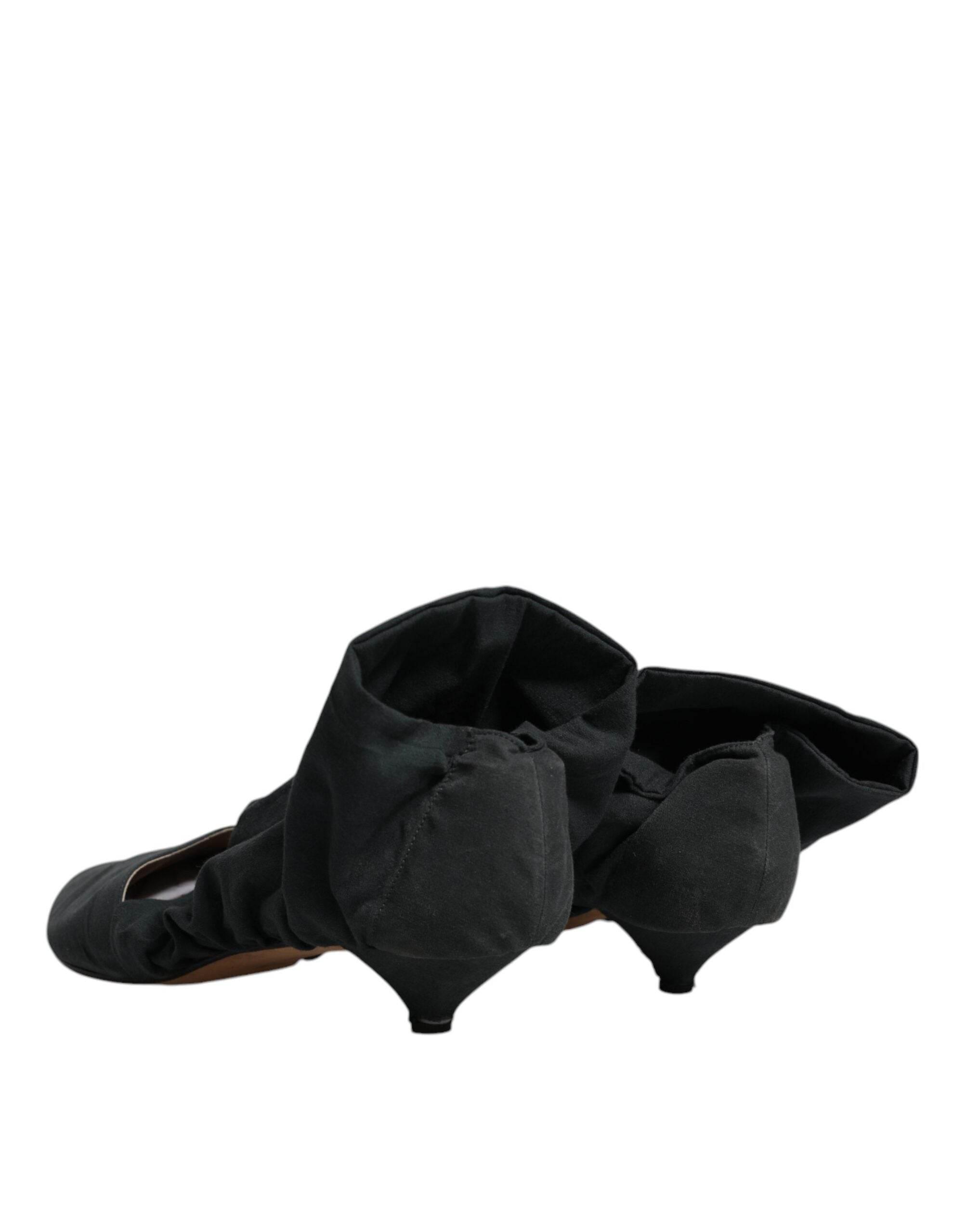 Dolce & Gabbana Green Cotton Sock Style Ankle Boots Shoes - Hilstor