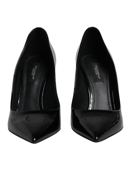 Dolce & Gabbana Black Patent Leather High Heels Pumps Shoes - Hilstor