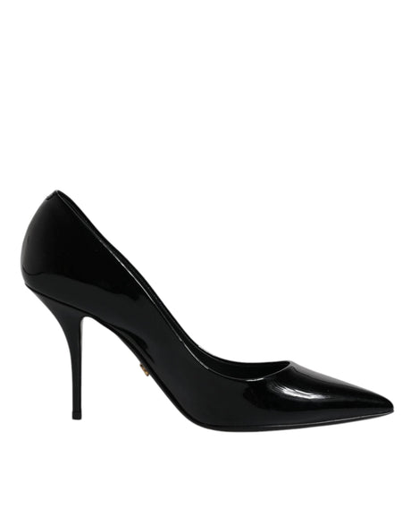 Dolce & Gabbana Black Patent Leather High Heels Pumps Shoes - Hilstor