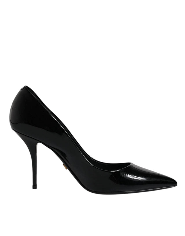 Dolce & Gabbana Black Patent Leather High Heels Pumps Shoes - Hilstor