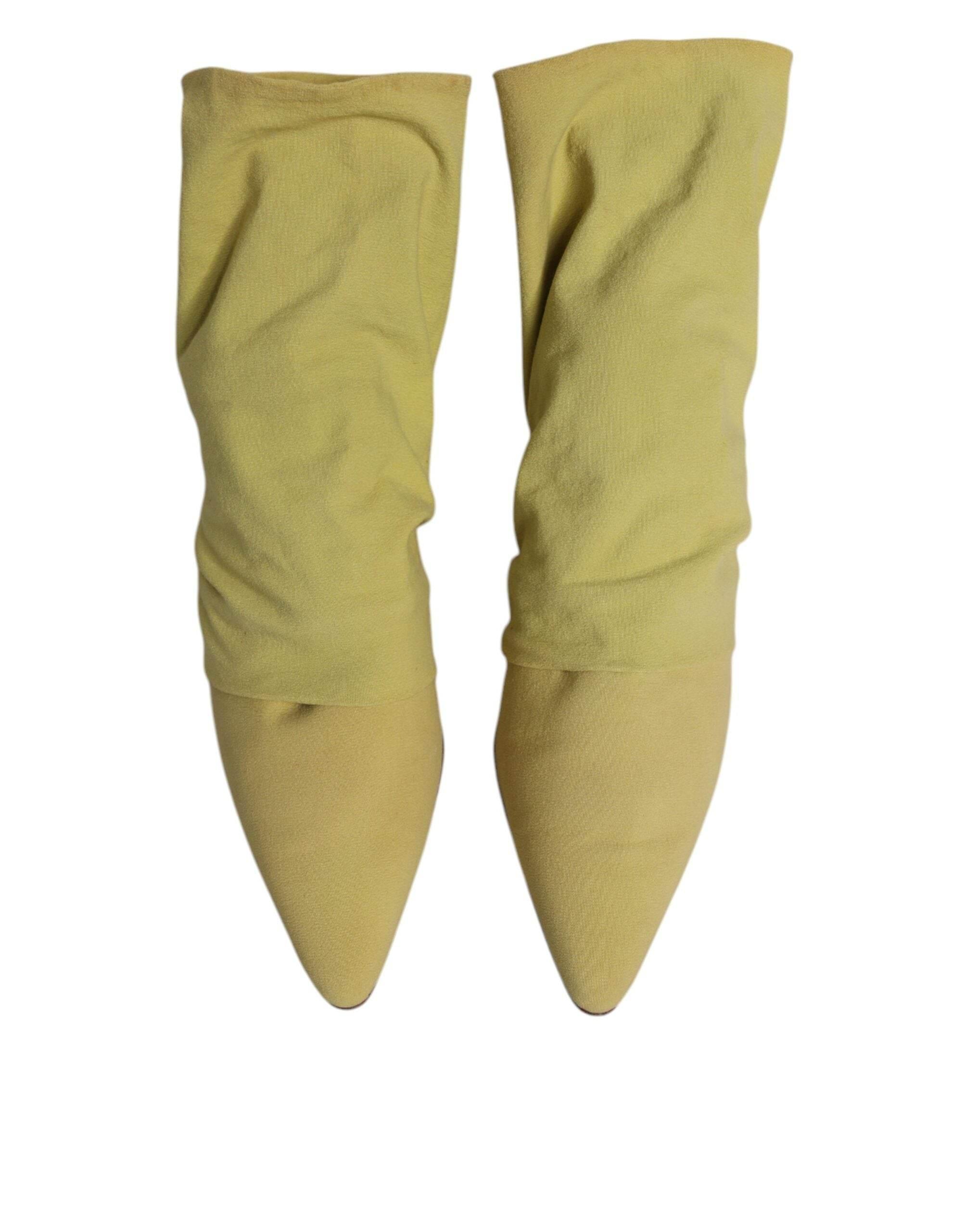 Dolce & Gabbana Green Sock Style Heels Ankle Boots Shoes - Hilstor