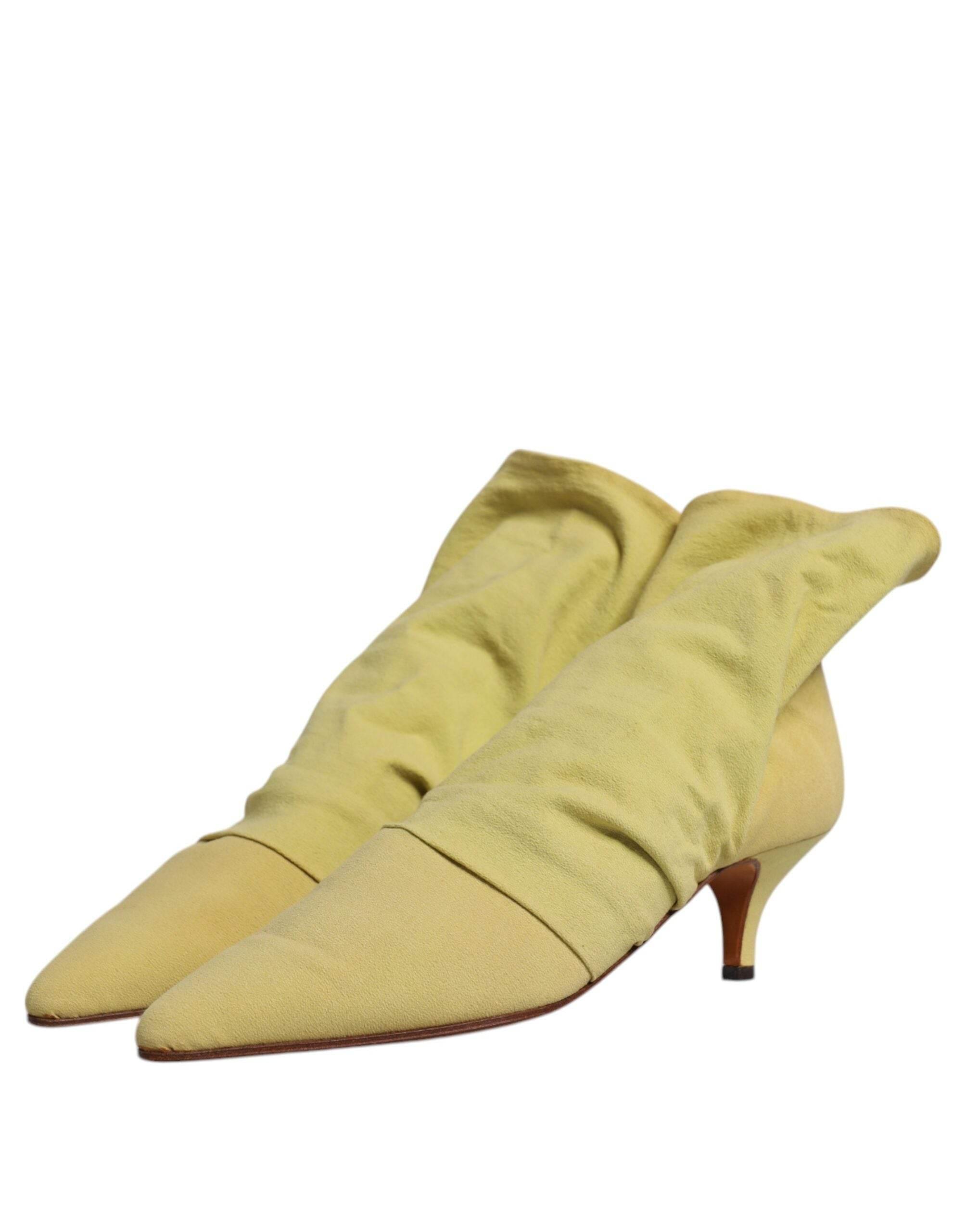 Dolce & Gabbana Green Sock Style Heels Ankle Boots Shoes - Hilstor