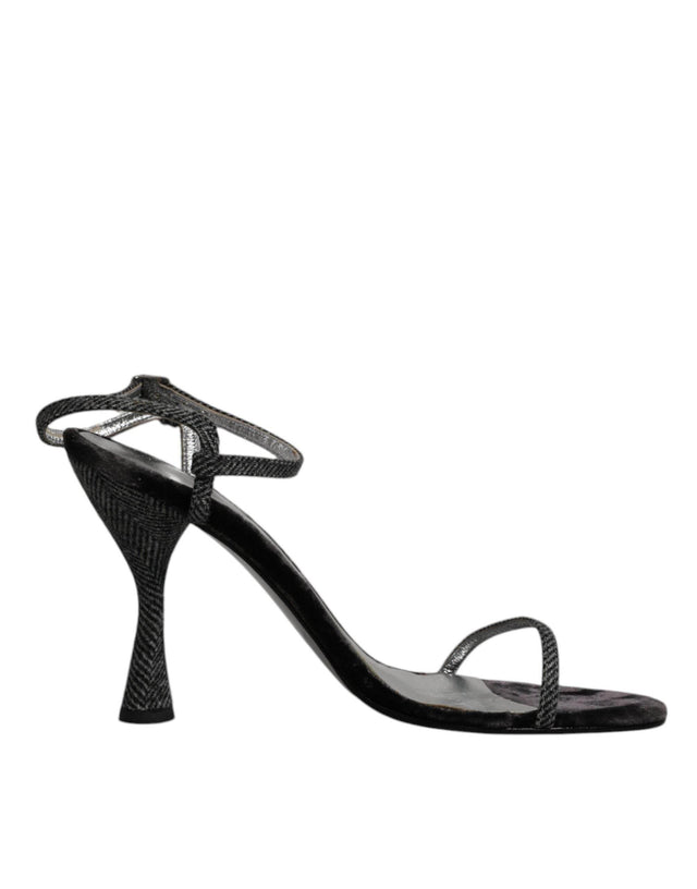Dolce & Gabbana Black Ankle Strap High Heels Sandals Shoes - Hilstor
