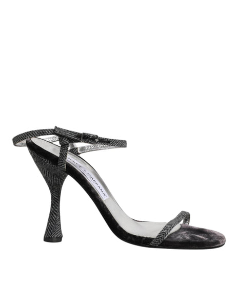 Dolce & Gabbana Black Ankle Strap High Heels Sandals Shoes - Hilstor