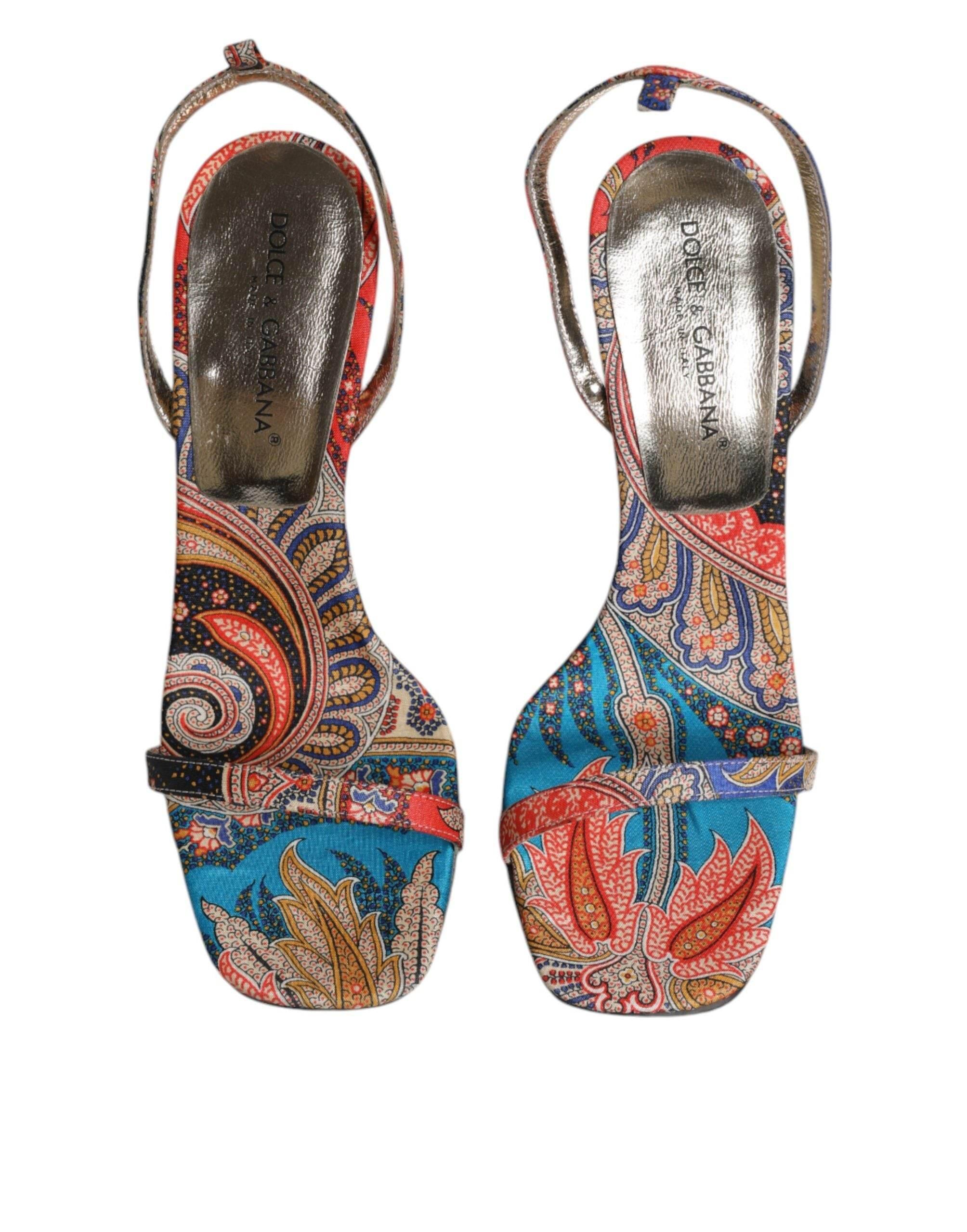 Dolce & Gabbana Multicolor Floral High Heels Sandals Shoes - Hilstor