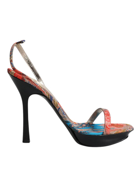 Dolce & Gabbana Multicolor Floral High Heels Sandals Shoes - Hilstor