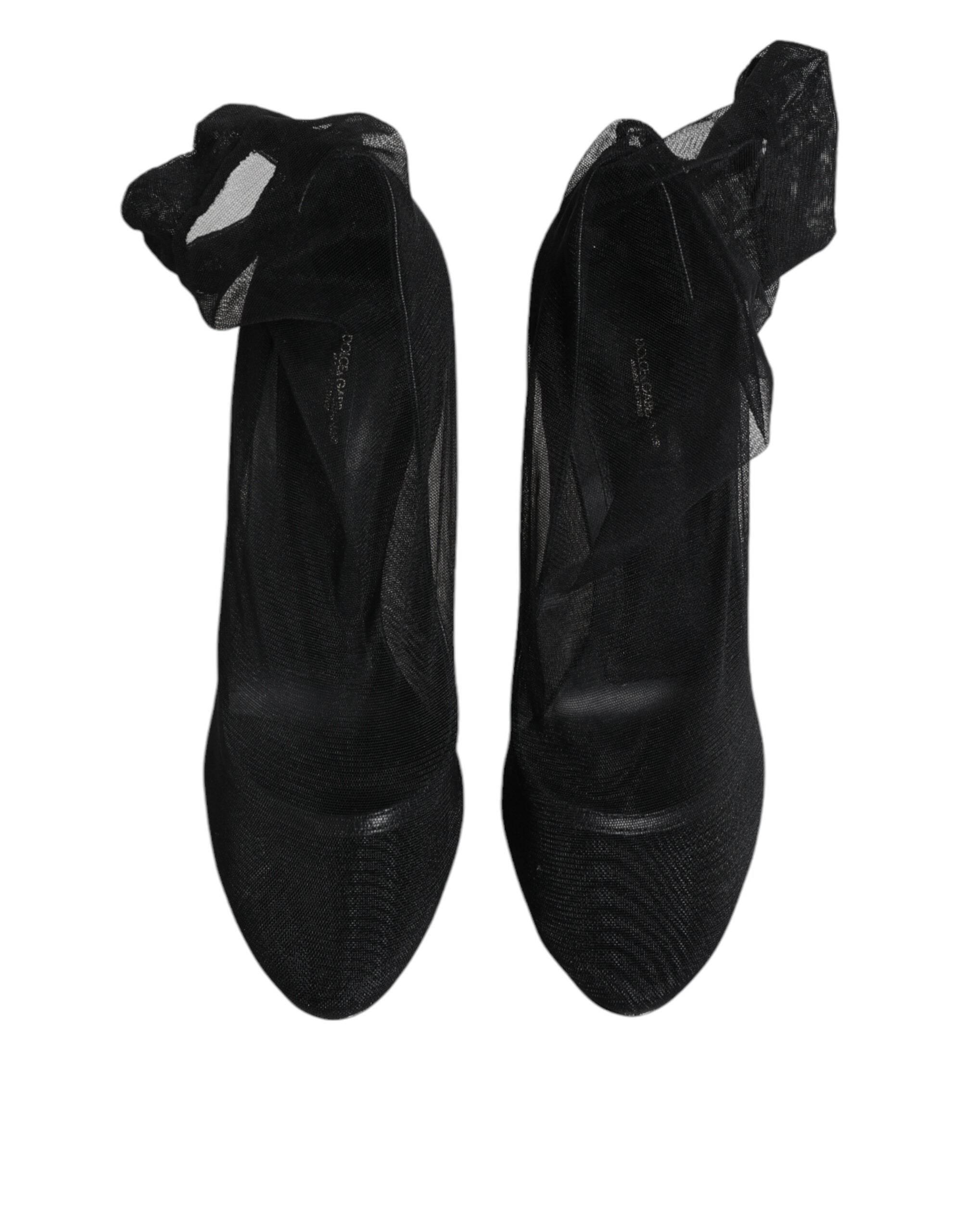 Dolce & Gabbana Black Nylon Mesh Sock Style Boots Shoes - Hilstor