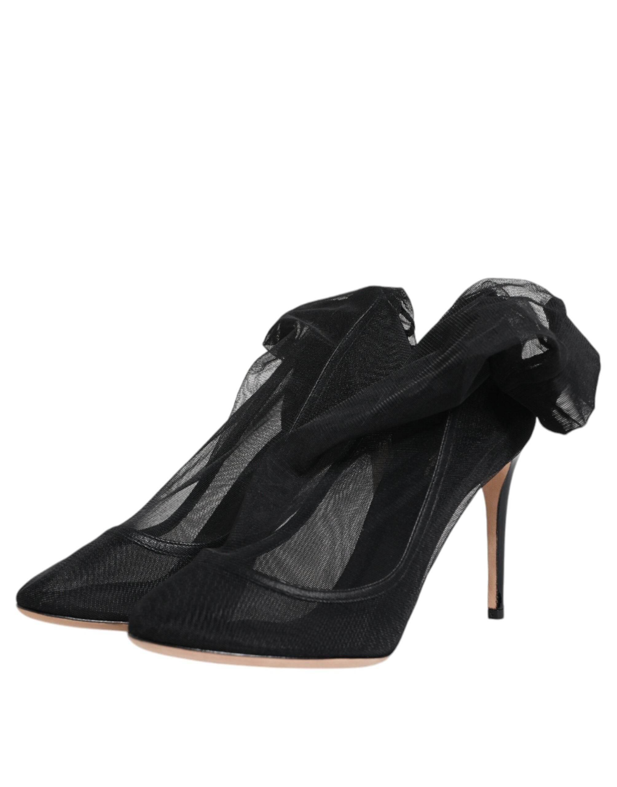 Dolce & Gabbana Black Nylon Mesh Sock Style Boots Shoes - Hilstor