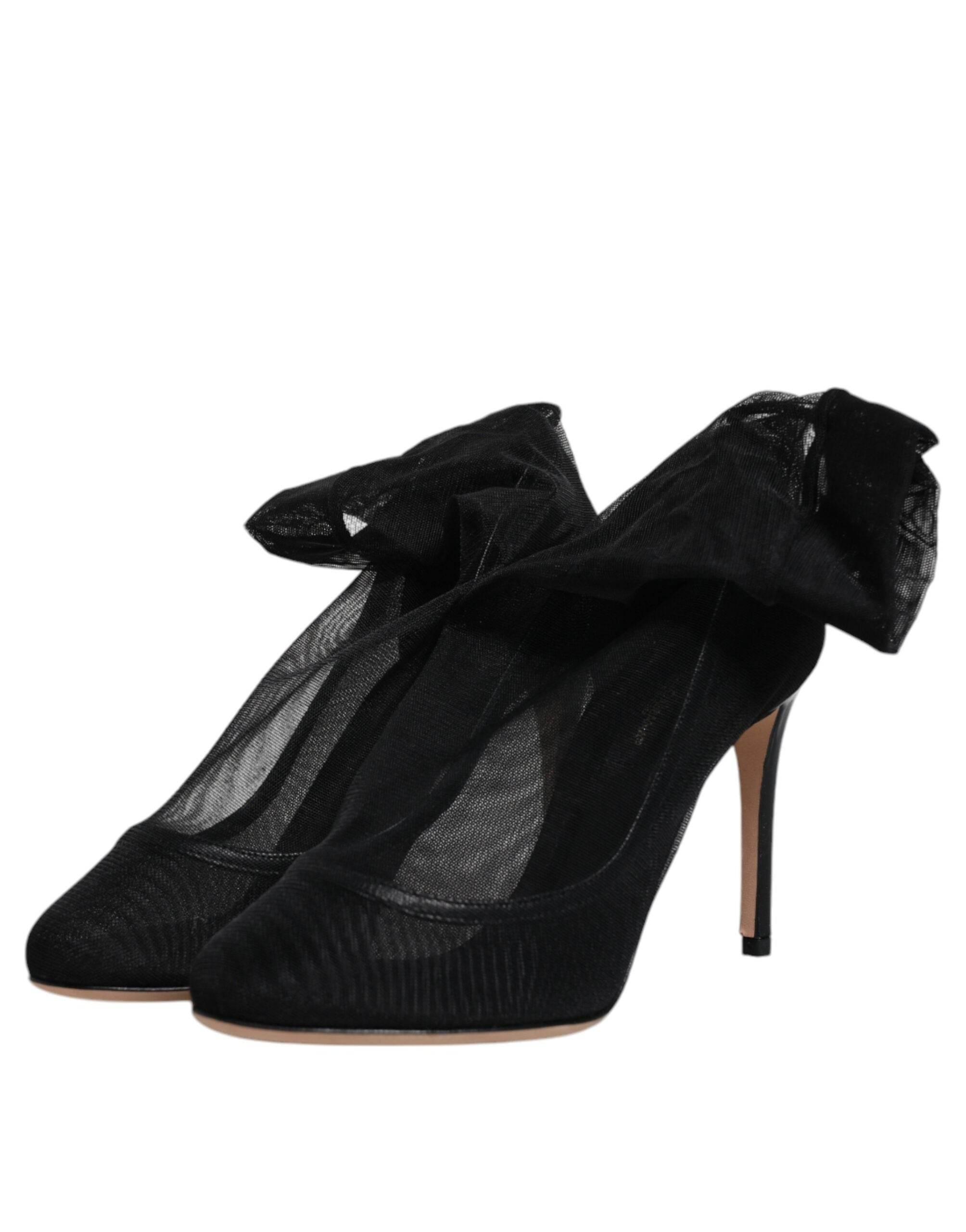 Dolce & Gabbana Black Nylon Mesh Sock Style Boots Shoes - Hilstor