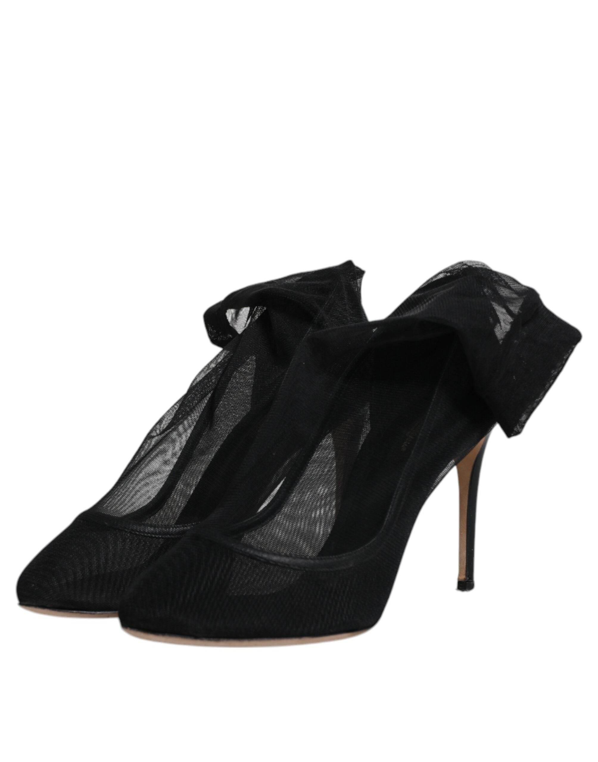 Dolce & Gabbana Black Nylon Mesh Sock Style Boots Shoes - Hilstor