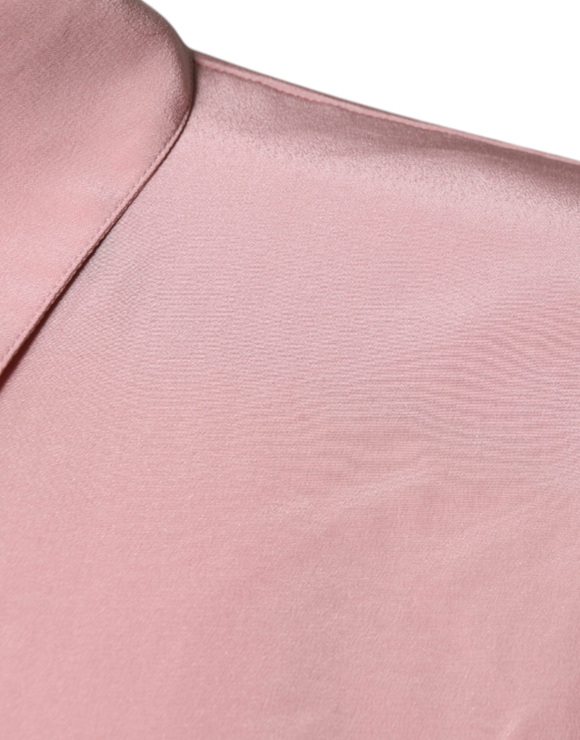 Dolce &amp; Gabbana Pink Bomuld Langærmet Bluse Top