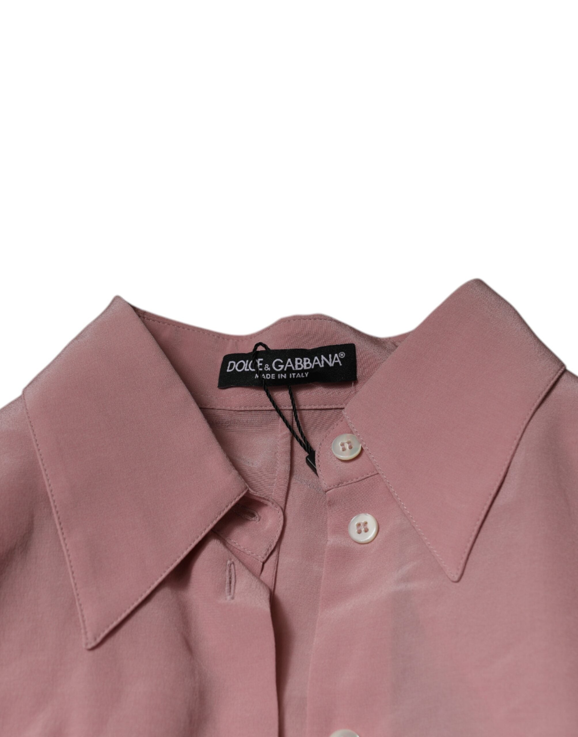 Dolce &amp; Gabbana Pink Bomuld Langærmet Bluse Top