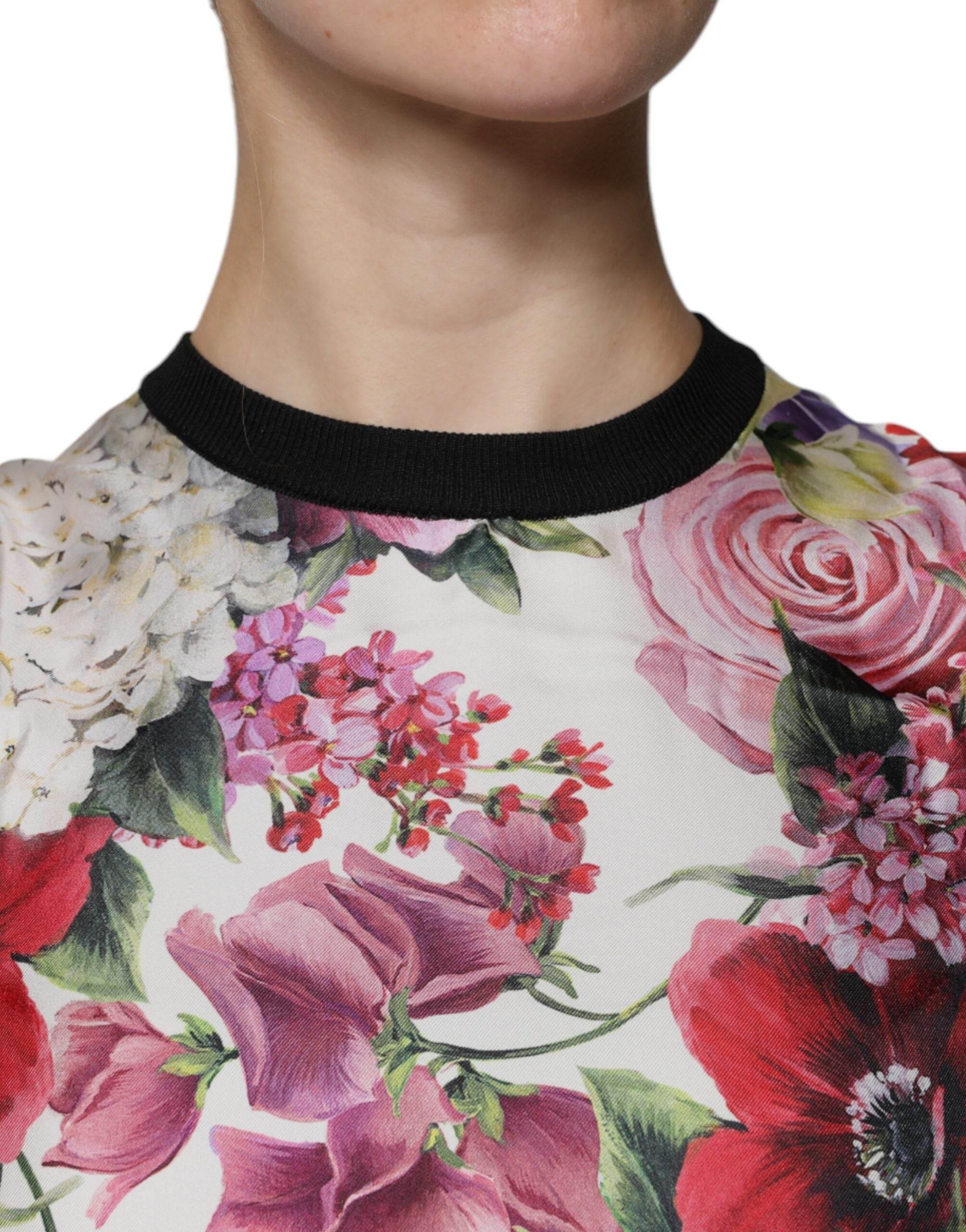 Dolce & Gabbana Multicolor Floral Silk Sleeveless Tank Blouse Top - Hilstor