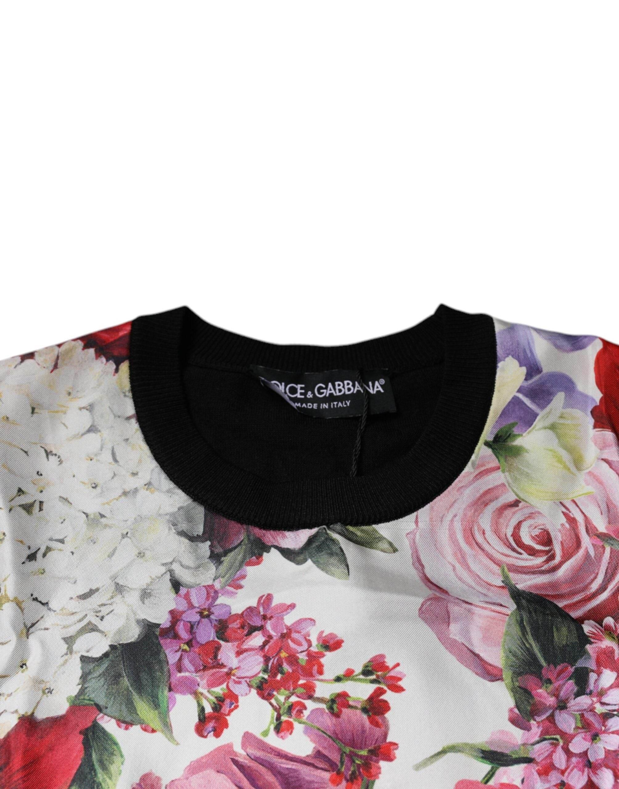 Dolce & Gabbana Multicolor Floral Silk Sleeveless Tank Blouse Top - Hilstor