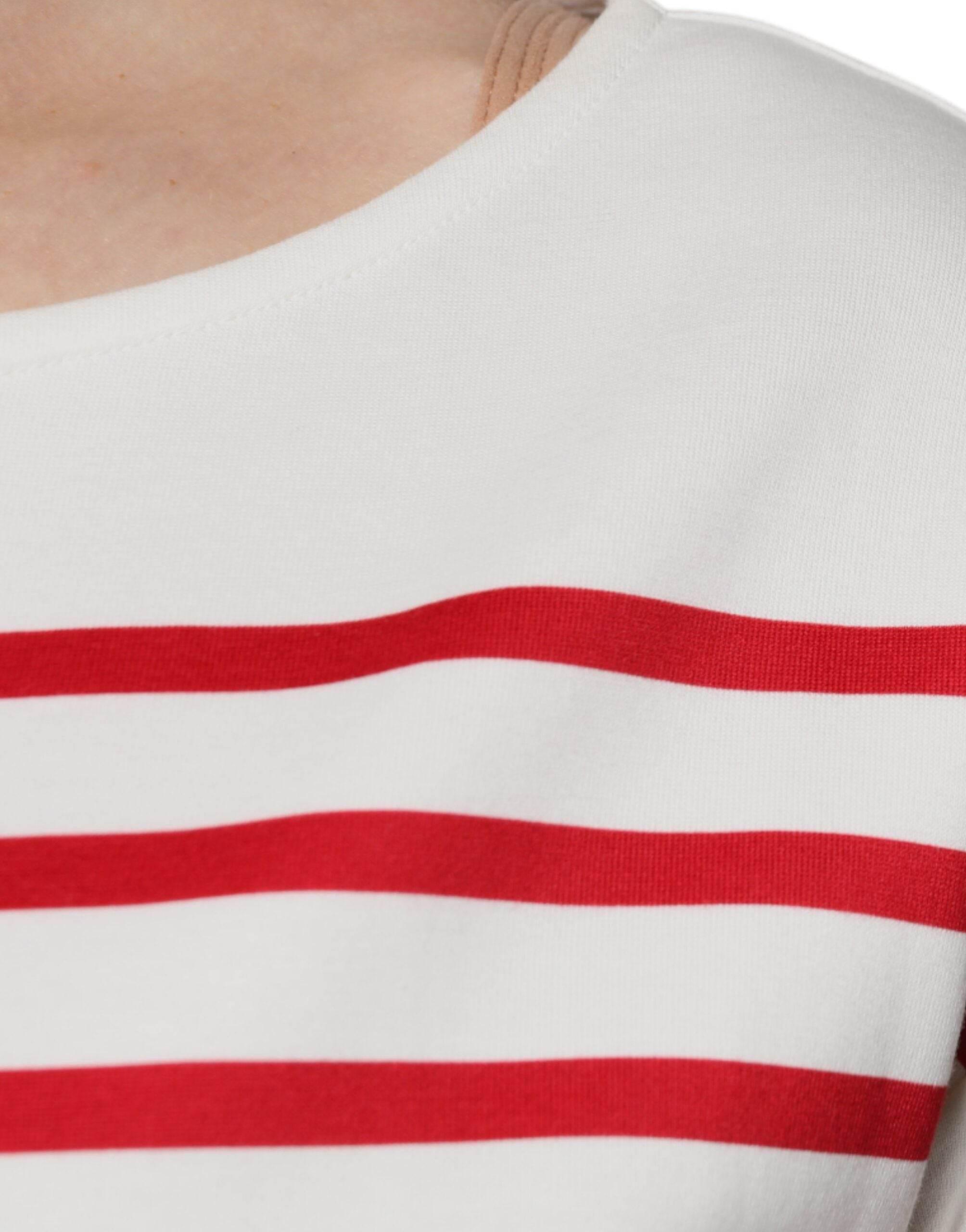 Dolce & Gabbana White Red Stripes Cotton Long Sleeves Top - Hilstor