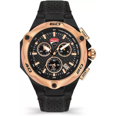 Ducati Black Leather Watch - Hilstor
