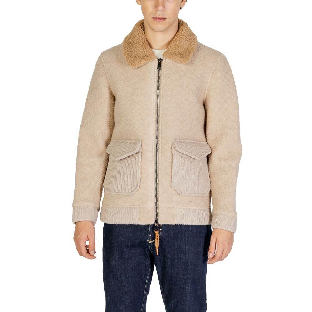 Hydra Clothing Beige Polyester Jackets & Coat - Hilstor