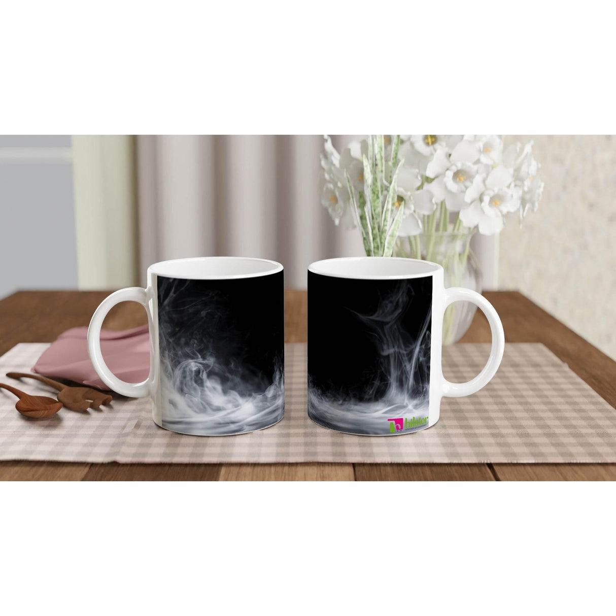 11oz Ceramic Mug - Halloween with a colored rim, inside, and handle - Hilstor