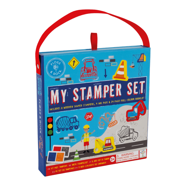 My Stampler Set – Construction Site Stamps & Activity Book for Kids, Ages 3+ - Hilstor