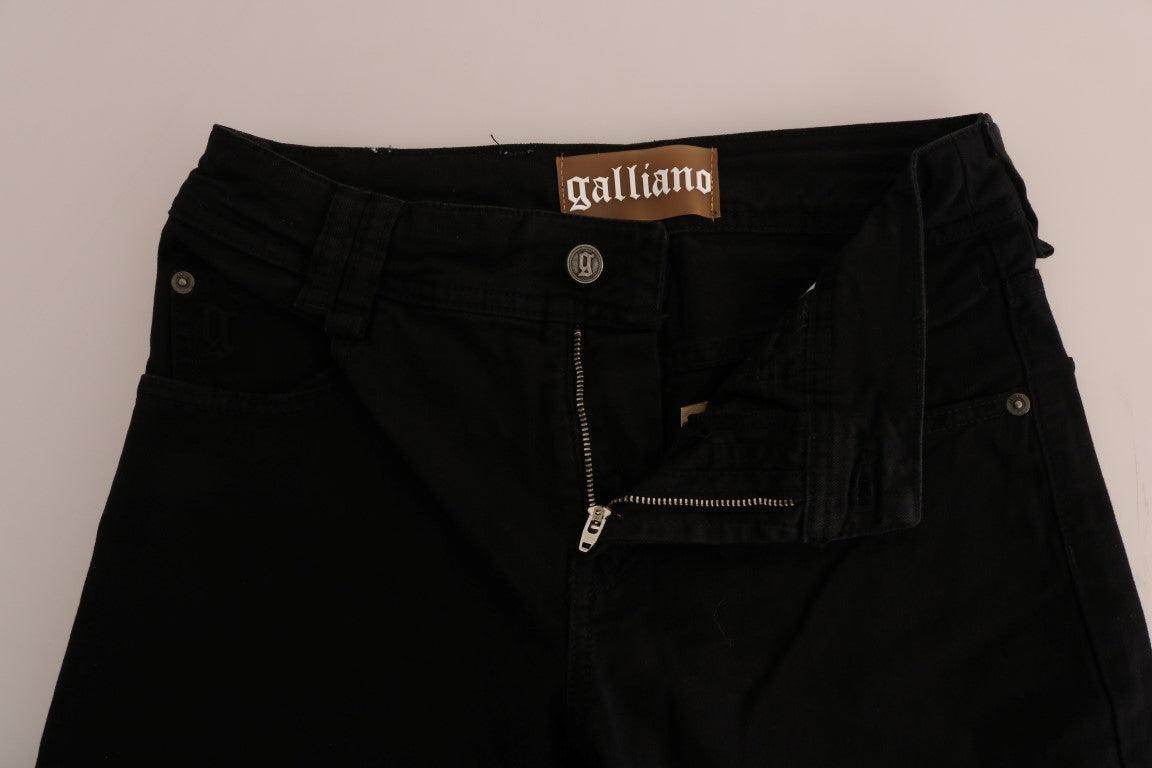 John Galliano Black Cotton Denim Stretch Regular Fit Jeans - Hilstor
