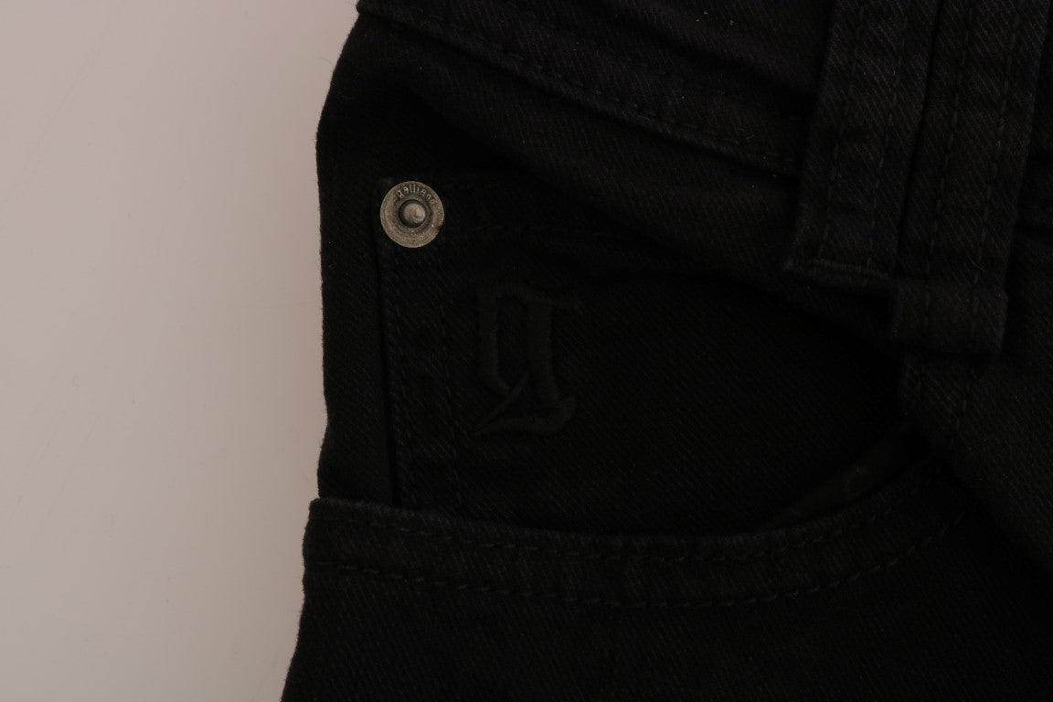 John Galliano Black Cotton Denim Stretch Regular Fit Jeans - Hilstor
