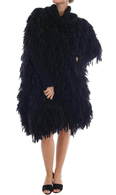 Dolce & Gabbana Black Fringes Wool Pullover Sweater - Hilstor