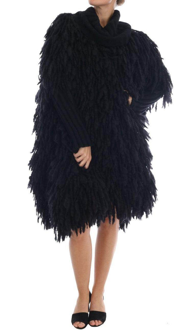 Dolce & Gabbana Black Fringes Wool Pullover Sweater - Hilstor