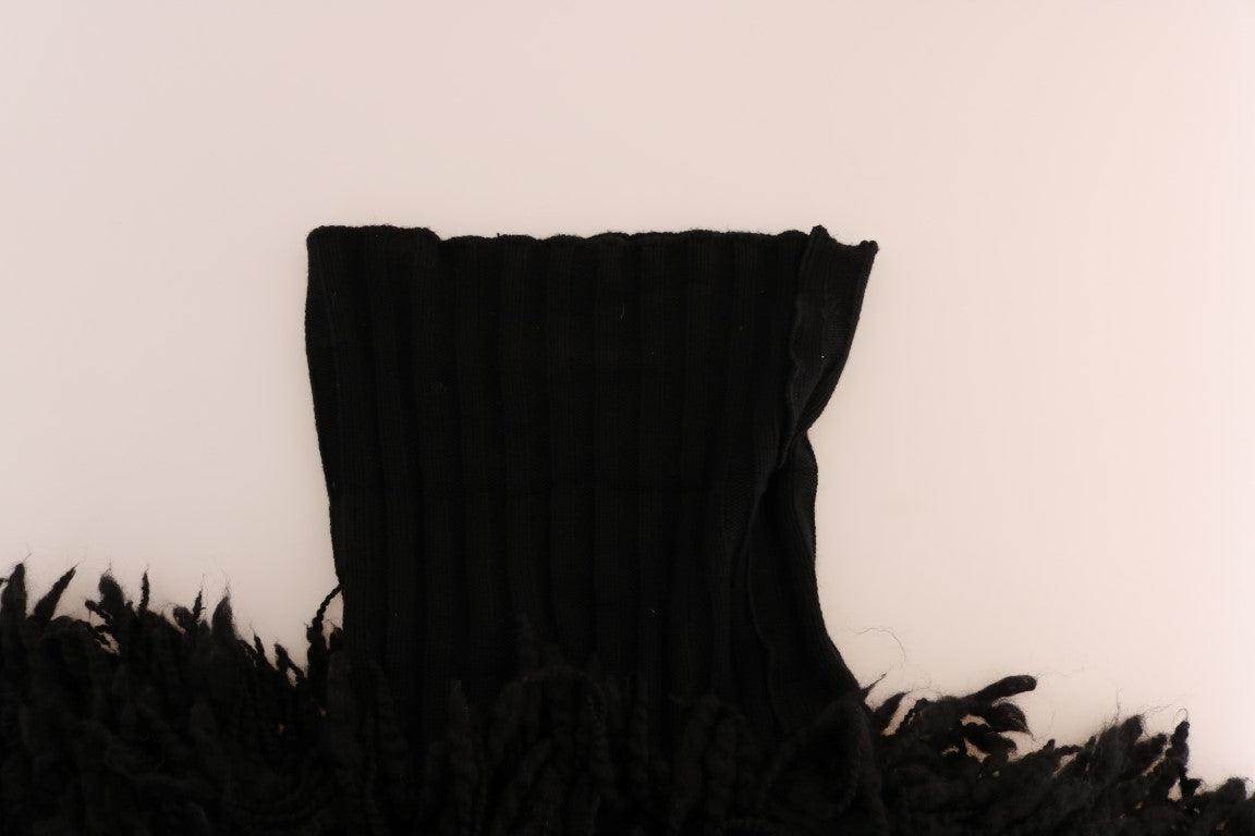 Dolce & Gabbana Black Fringes Wool Pullover Sweater - Hilstor
