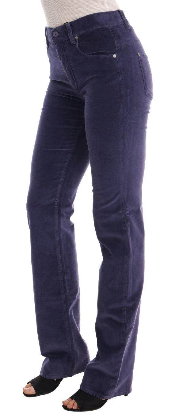 Ermanno Scervino Purple Corduroy Stretch Bootcut Pants - Hilstor
