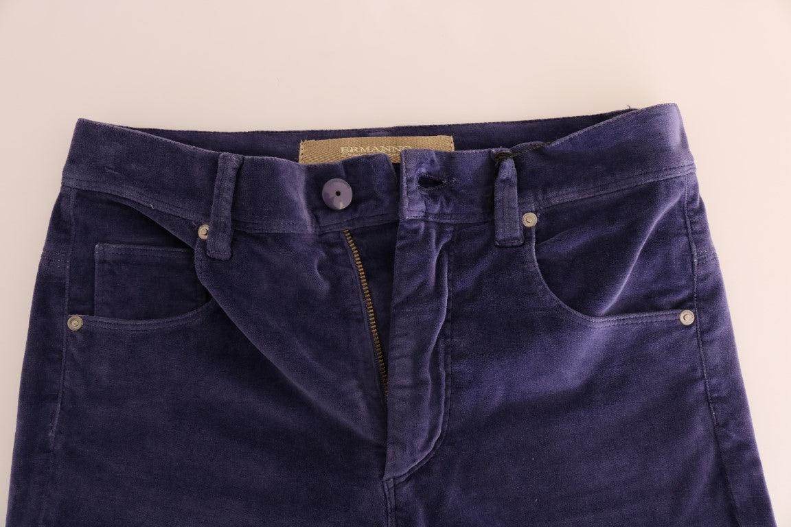 Ermanno Scervino Purple Corduroy Stretch Bootcut Pants - Hilstor