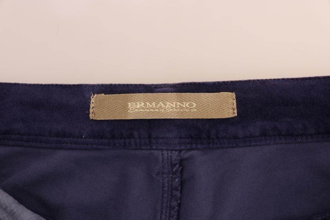 Ermanno Scervino Purple Corduroy Stretch Bootcut Pants - Hilstor