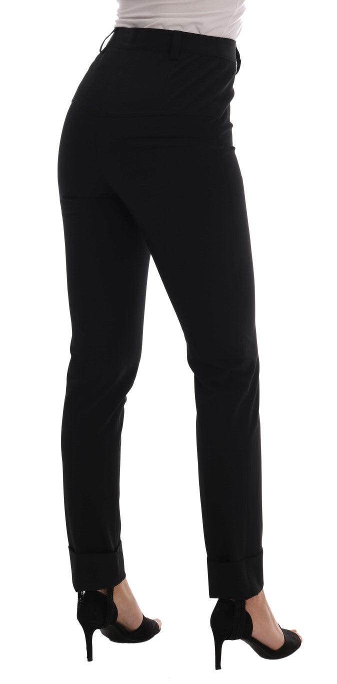 Ermanno Scervino Black Stretch Leggings Pants - Hilstor