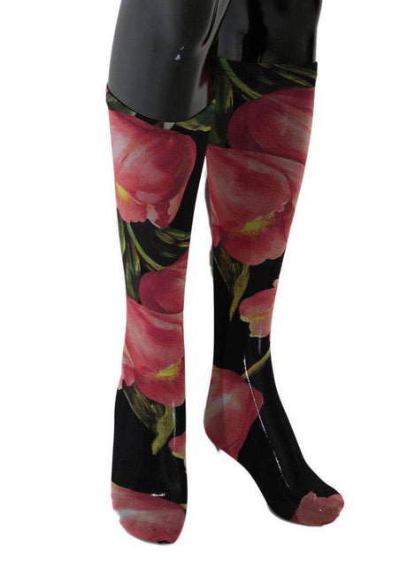 Dolce & Gabbana Floral Nylon Stretch Stockings - Hilstor