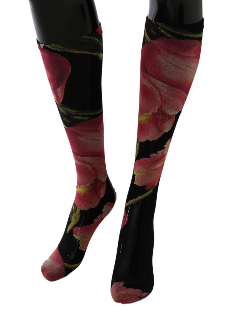 Dolce & Gabbana Floral Nylon Stretch Stockings - Hilstor