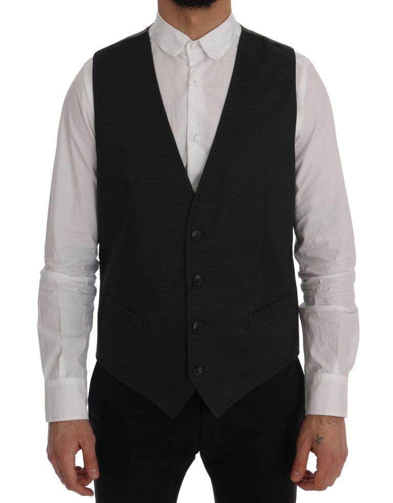 Dolce & Gabbana Gray STAFF Cotton Rayon Vest - Hilstor