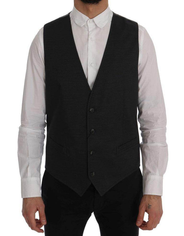 Dolce & Gabbana Gray STAFF Cotton Rayon Vest - Hilstor
